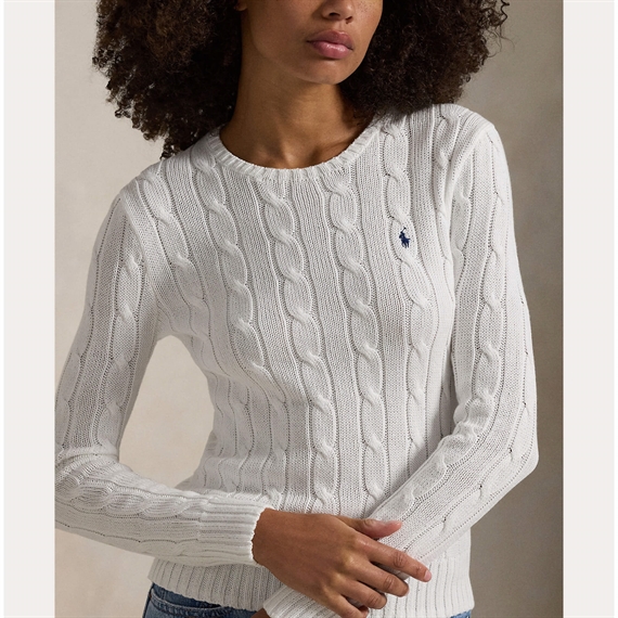 Polo Ralph Lauren Cable-Knit Sweater, Hvid 